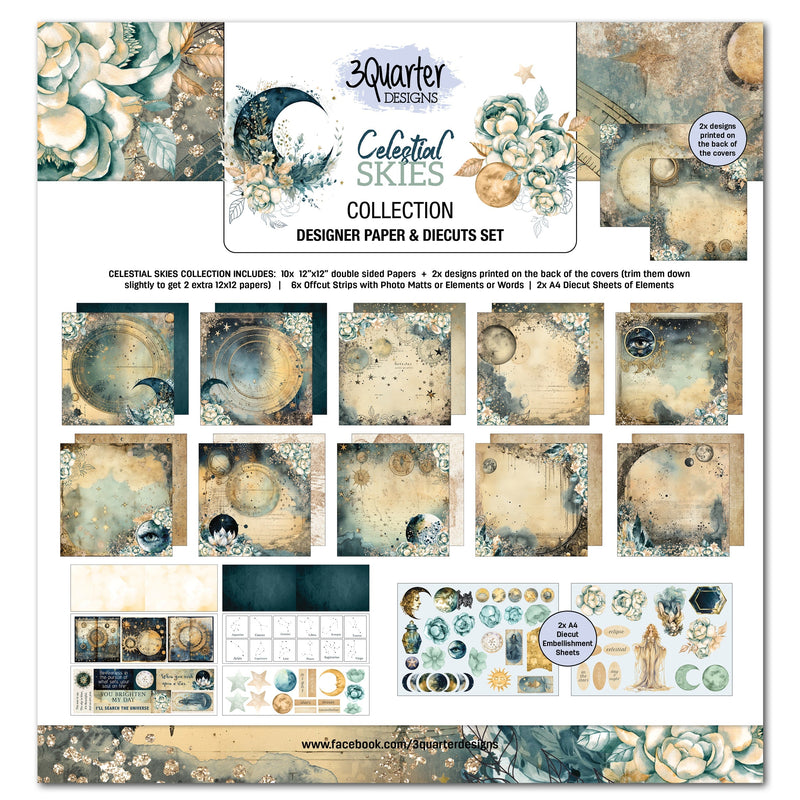 3Quarter Designs Celestial Skies 12x12 Scrapbook Collection-1