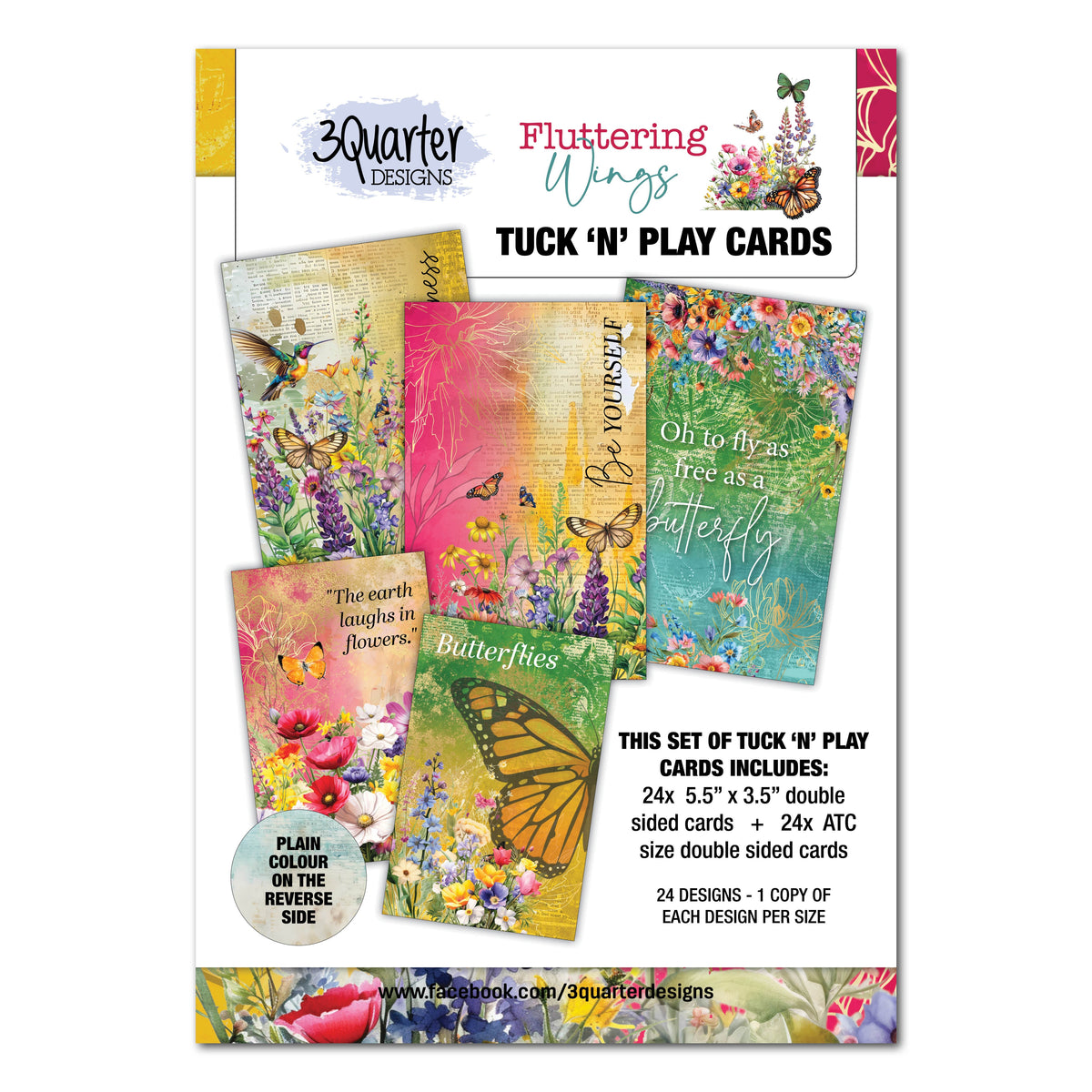 3Quarter Designs Fluttering Wings - Cartes à glisser et jouer-1