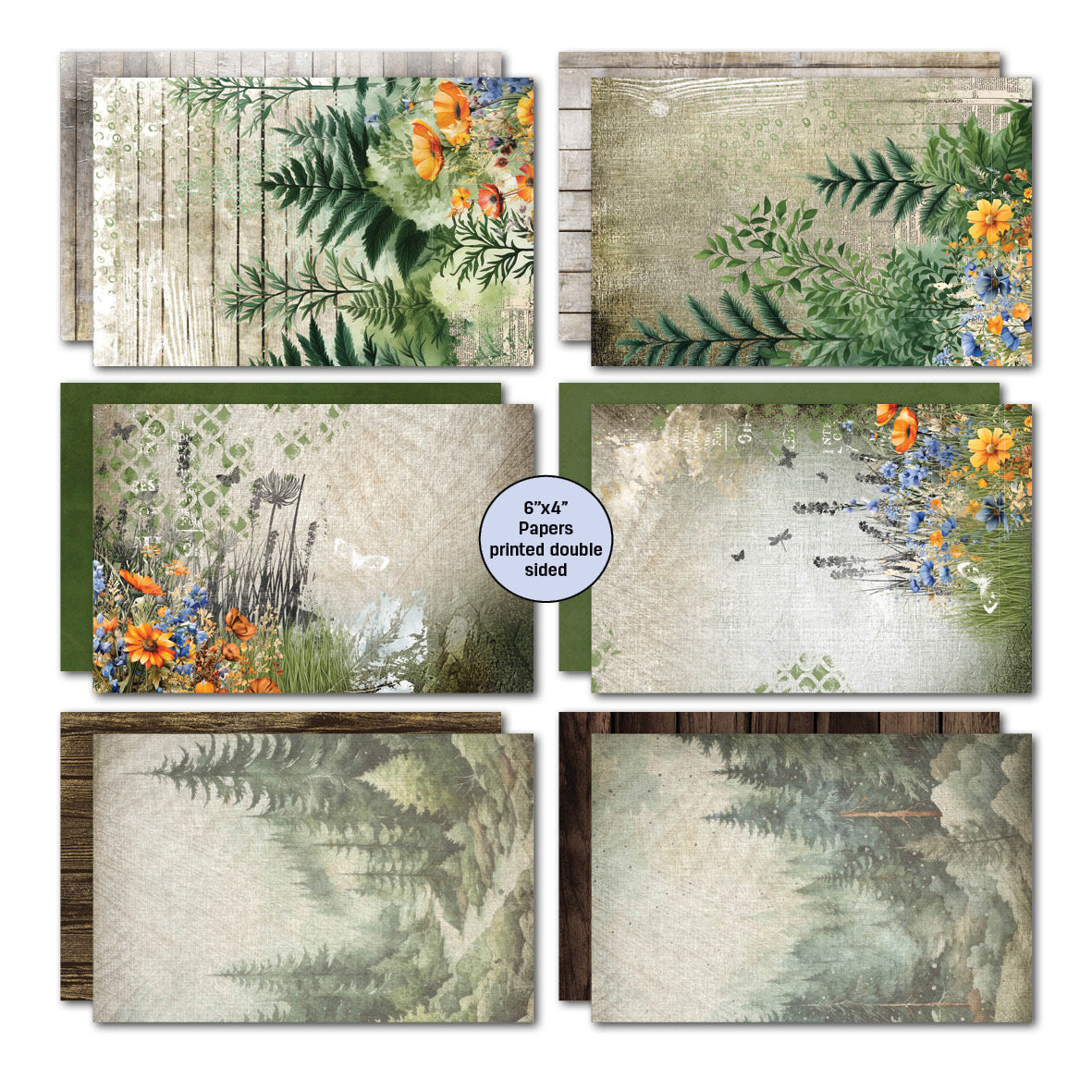 Paquete de tarjetas 6x4 Idyllic Woods de 3Quarter Designs-4