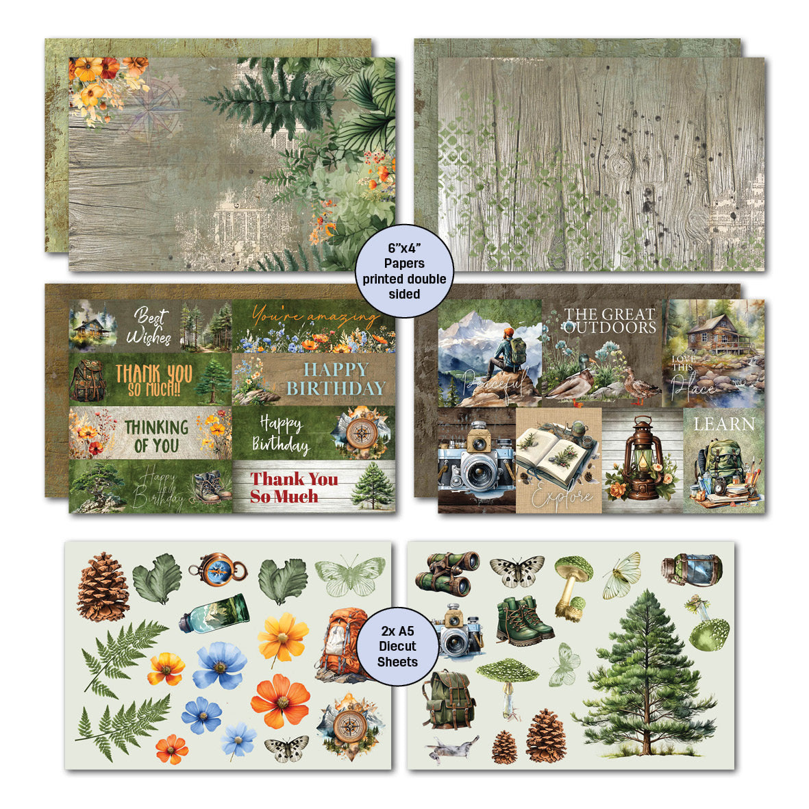 Paquete de tarjetas 6x4 Idyllic Woods de 3Quarter Designs-5