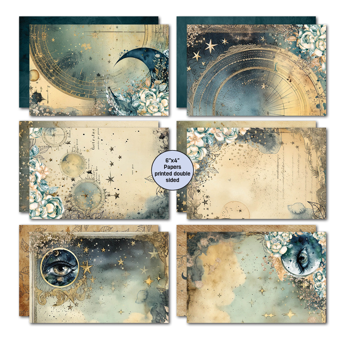 Paquete de tarjetas 6x4 Celestial Skies de 3Quarter Designs-3