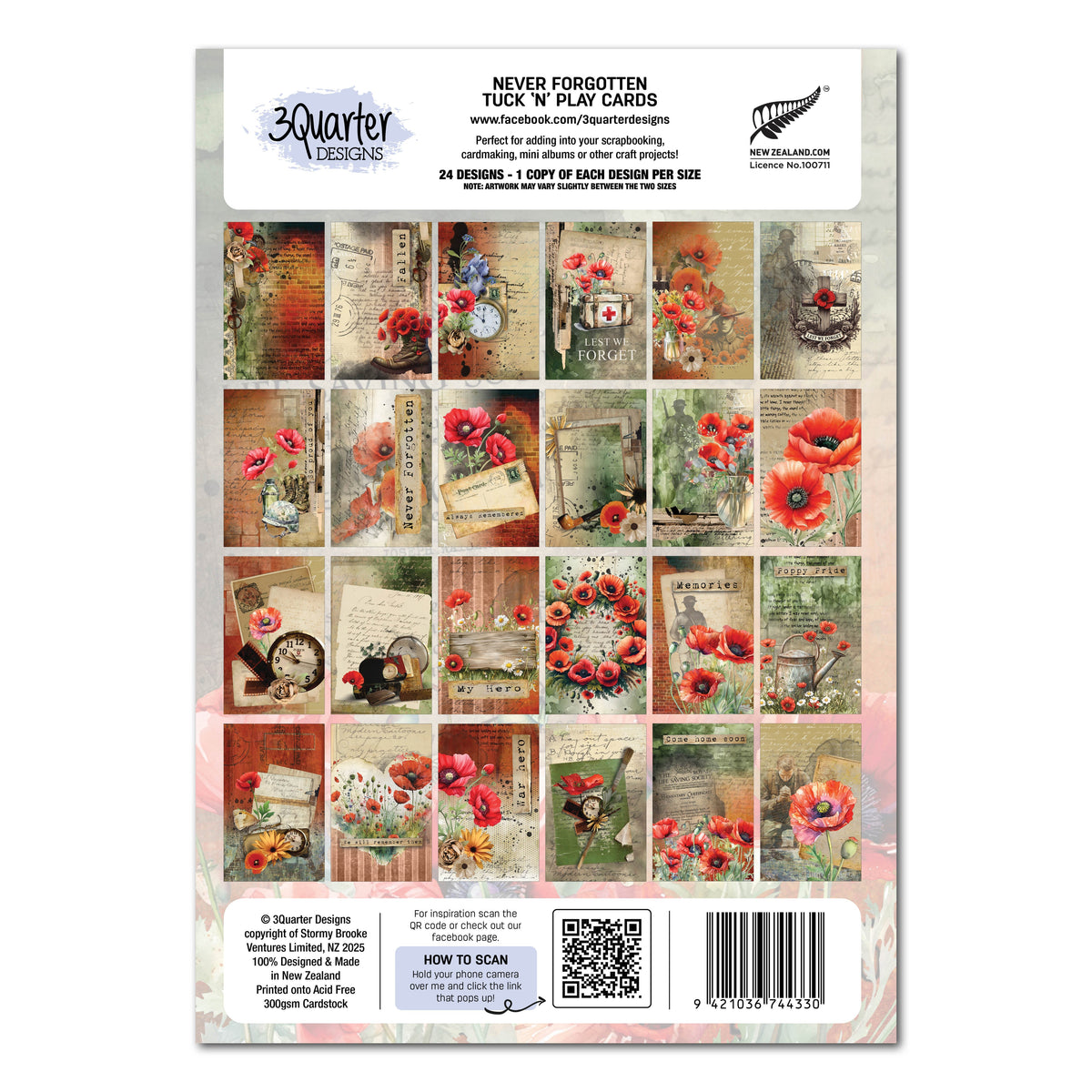 3Quarter Designs Jamais oublié - Cartes Tuck N Play-2