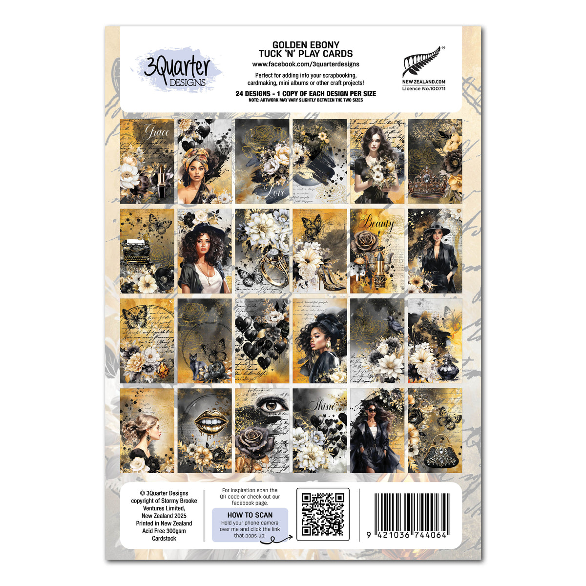 3Quarter Designs Golden Ebony - Tuck N Play Cards-2