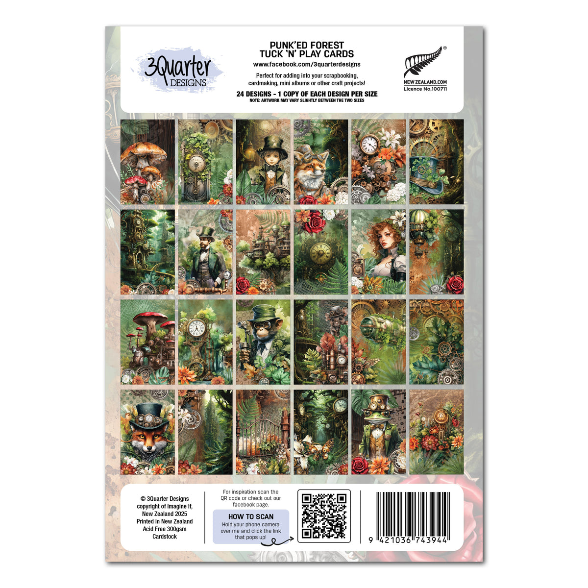 3Quarter Designs Punk'ed Forest - Tarjetas Tuck N Play-2