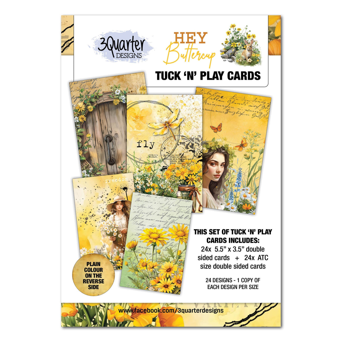 3Quarter Designs Hey Buttercup - Tuck N Play Cards-1