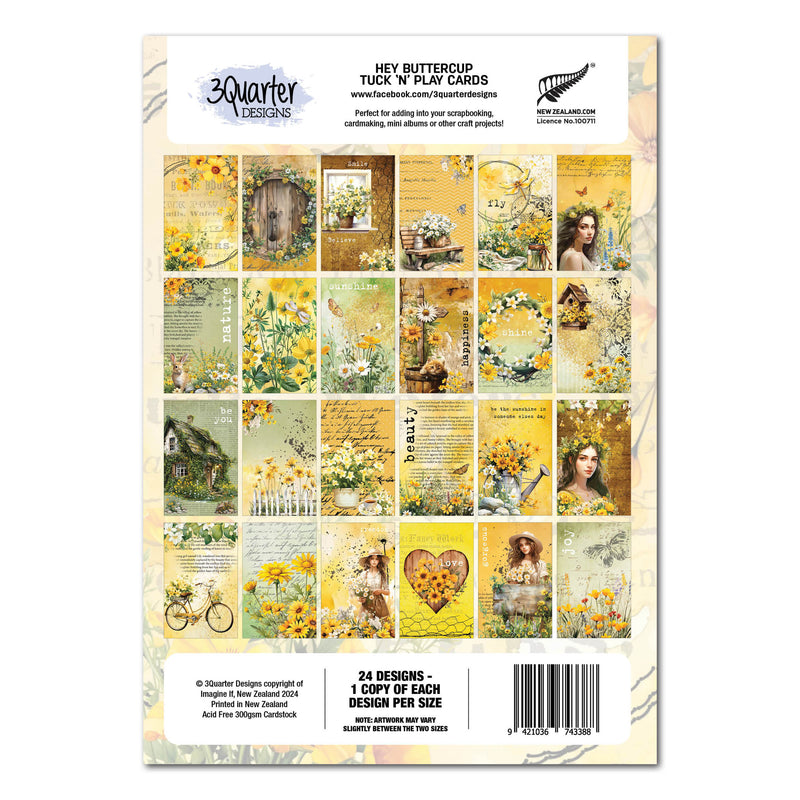 3Quarter Designs Hey Buttercup - Tuck N Play Cards-2