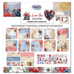 Colección de álbumes de recortes Love You 12x12 de 3Quarter Designs-1