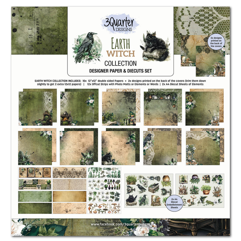 3Quarter Designs Earth Witch 12x12 Design Paper & Diecuts Set-1