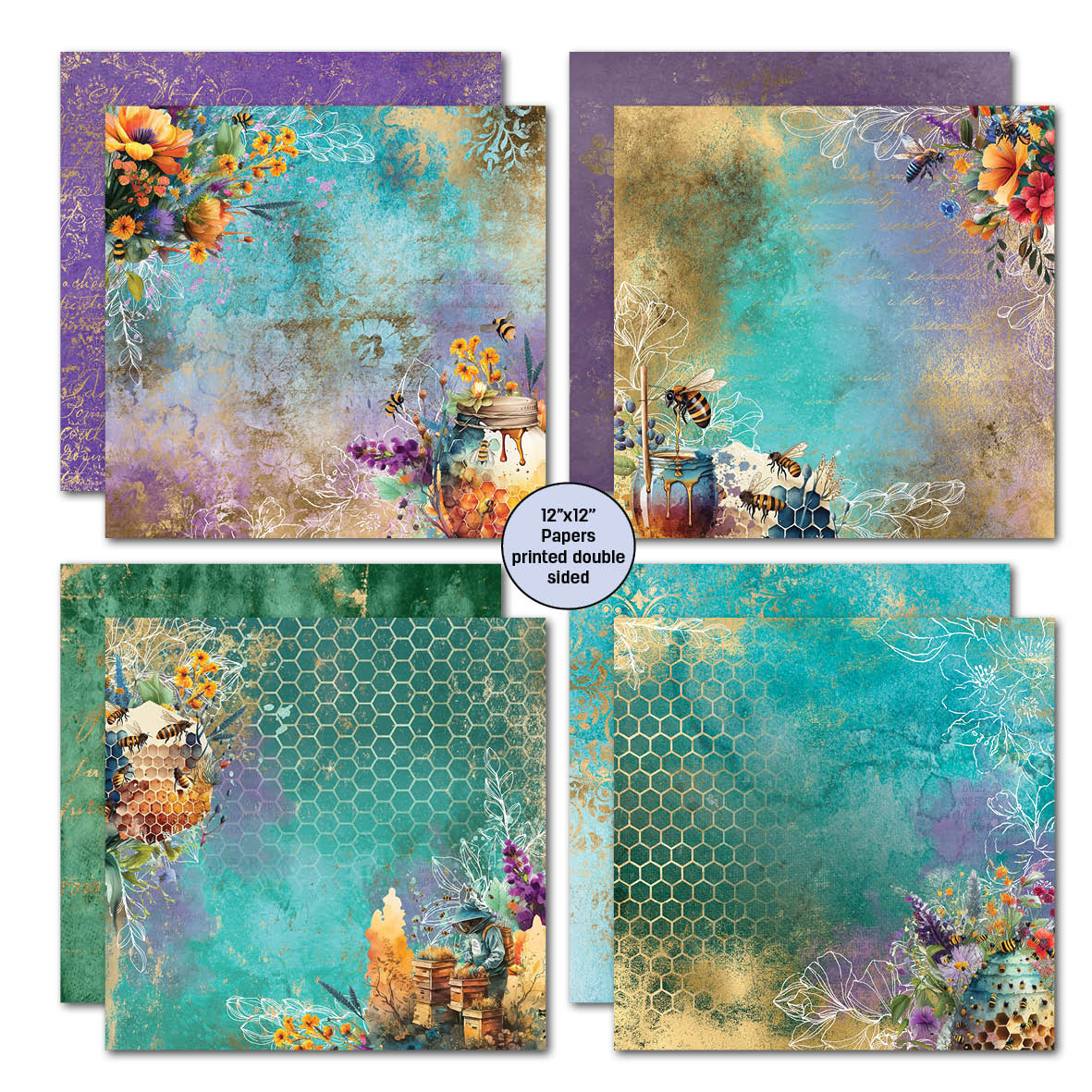 3Quarter Designs Bee Happy 12x12 Scrapbook Collection-3