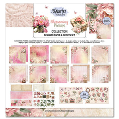3Quarter Designs Blossoming Peonies 12x12 Design Paper & Diecuts Set-1