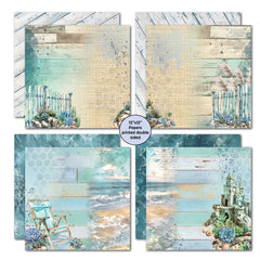3Quarter Designs Coastal Boardwalk 12x12 Design Paper & Diecuts Set-4