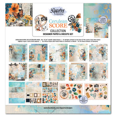 3Quarter Designs Cerulean Score 12x12 Design Paper & Diecuts Set-1