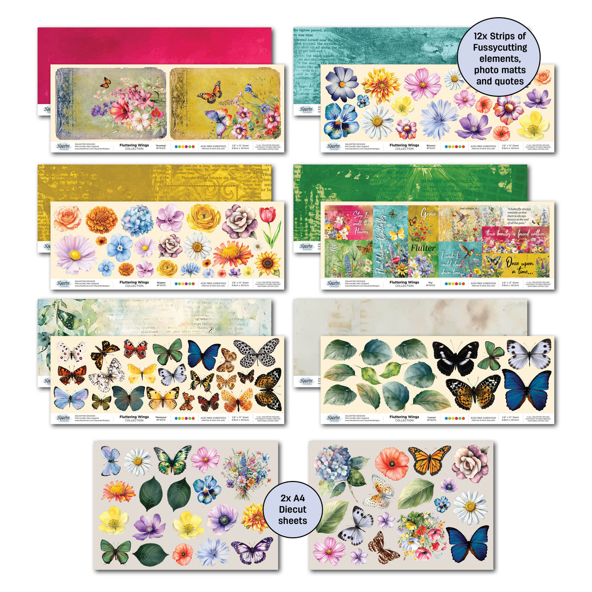 3Quarter Designs Papier Design et Découpes Ailes Flottantes 30x30 cm-6