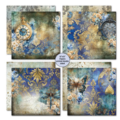 Set de papier et de découpes Grunged Baroque 12x12 3Quarter Designs-3