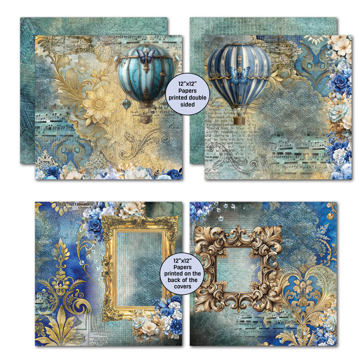 Set de papier et de découpes Grunged Baroque 12x12 3Quarter Designs-5