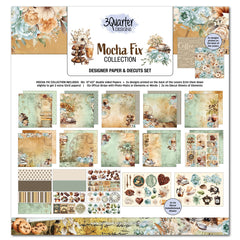 3Quarter Designs Mocha Fix 12x12 Design Paper & Diecuts Set-1