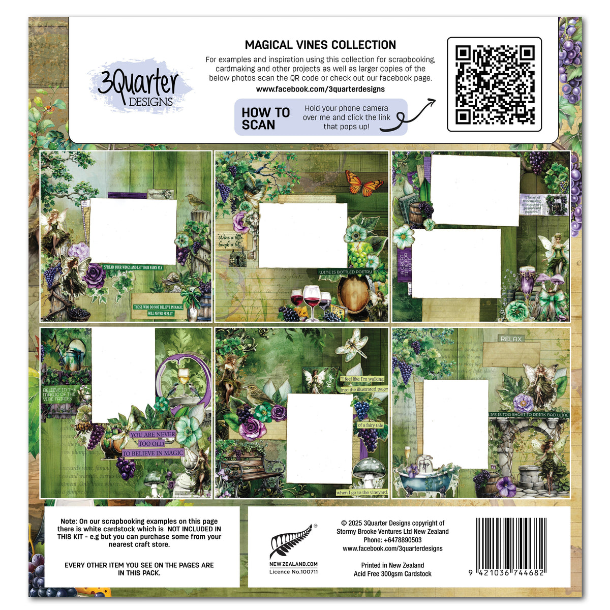 3Quarter Designs Magical Vines 12x12 Design Paper & Diecuts Set-2