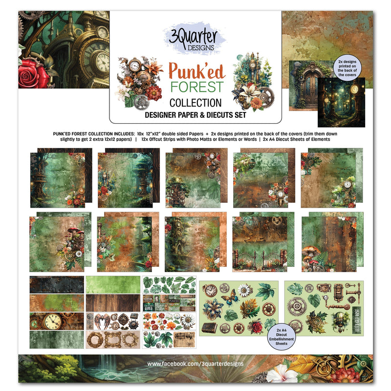 3Quarter Designs Punk'ed Forest 12x12 Design Paper & Diecuts Set-1