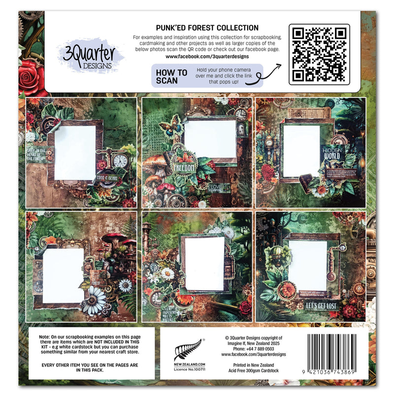 3Quarter Designs Punk'ed Forest 12x12 Design Paper & Diecuts Set-2