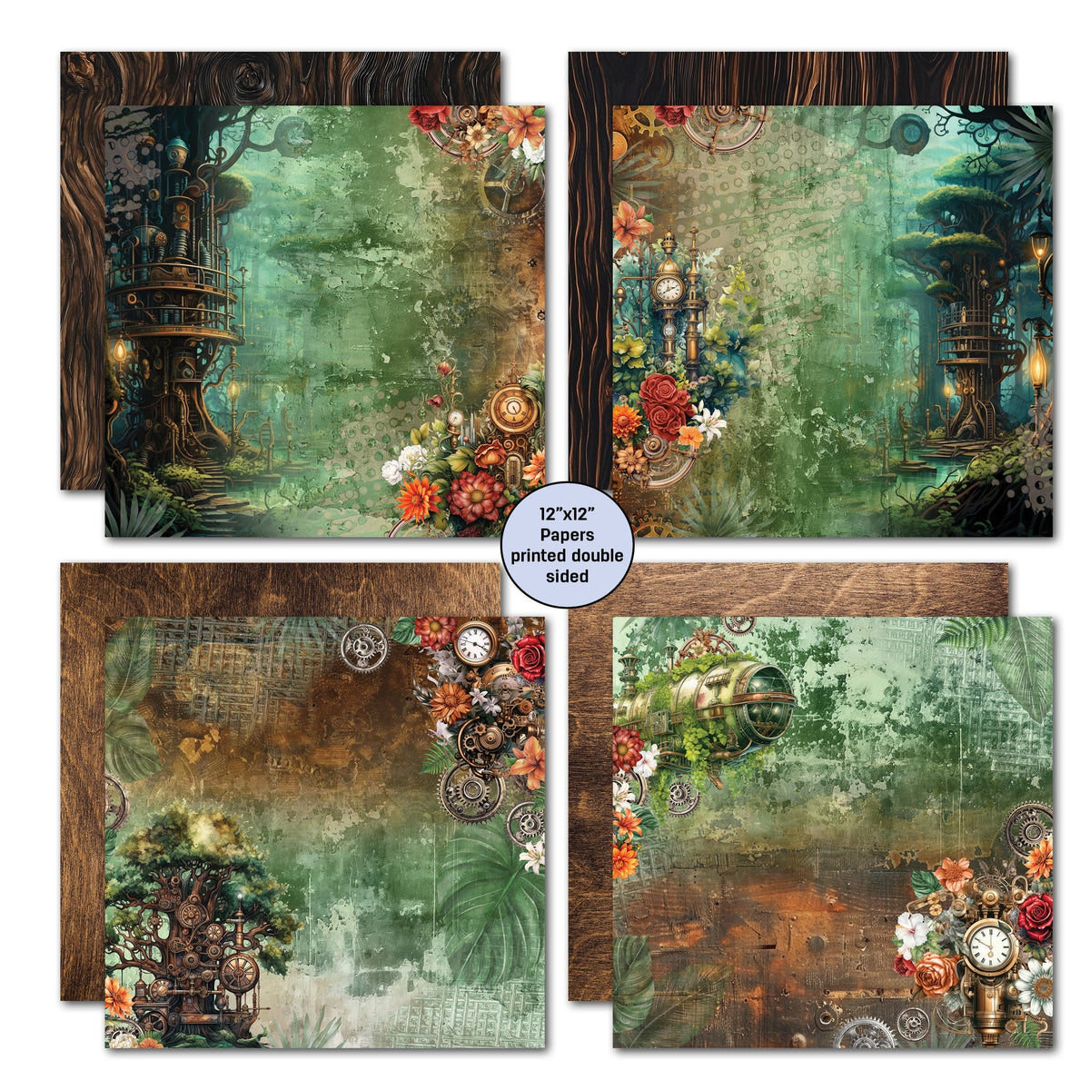 3Quarter Designs Punk'ed Forest 12x12 Design Paper & Diecuts Set-3