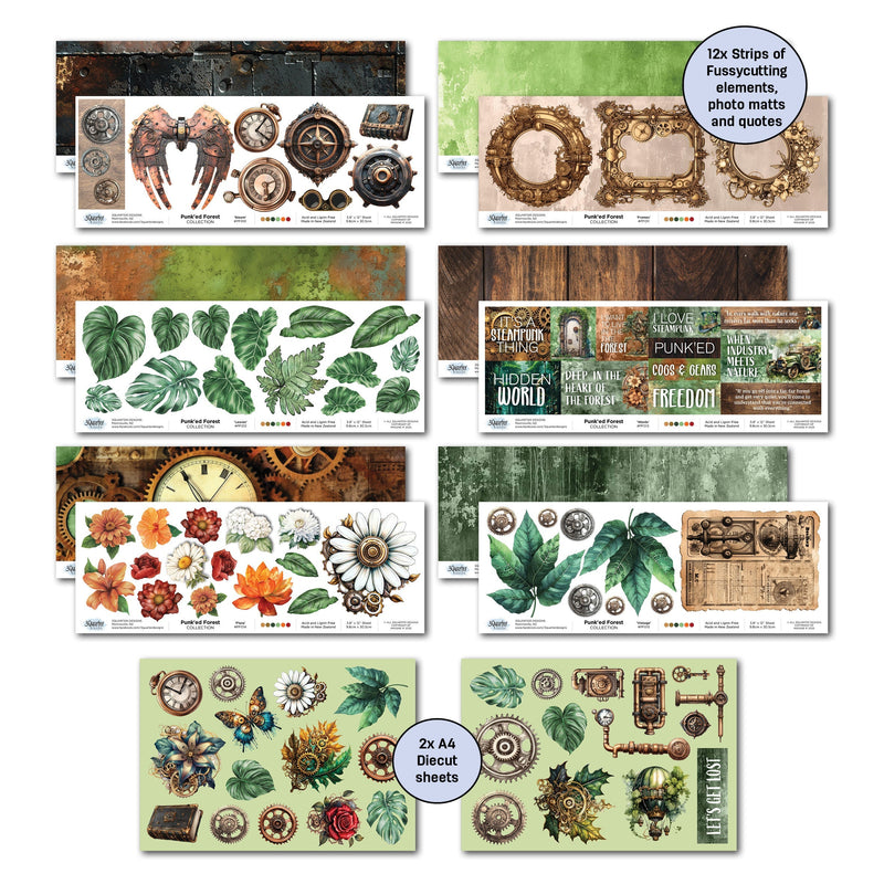 3Quarter Designs Punk'ed Forest 12x12 Design Paper & Diecuts Set-6