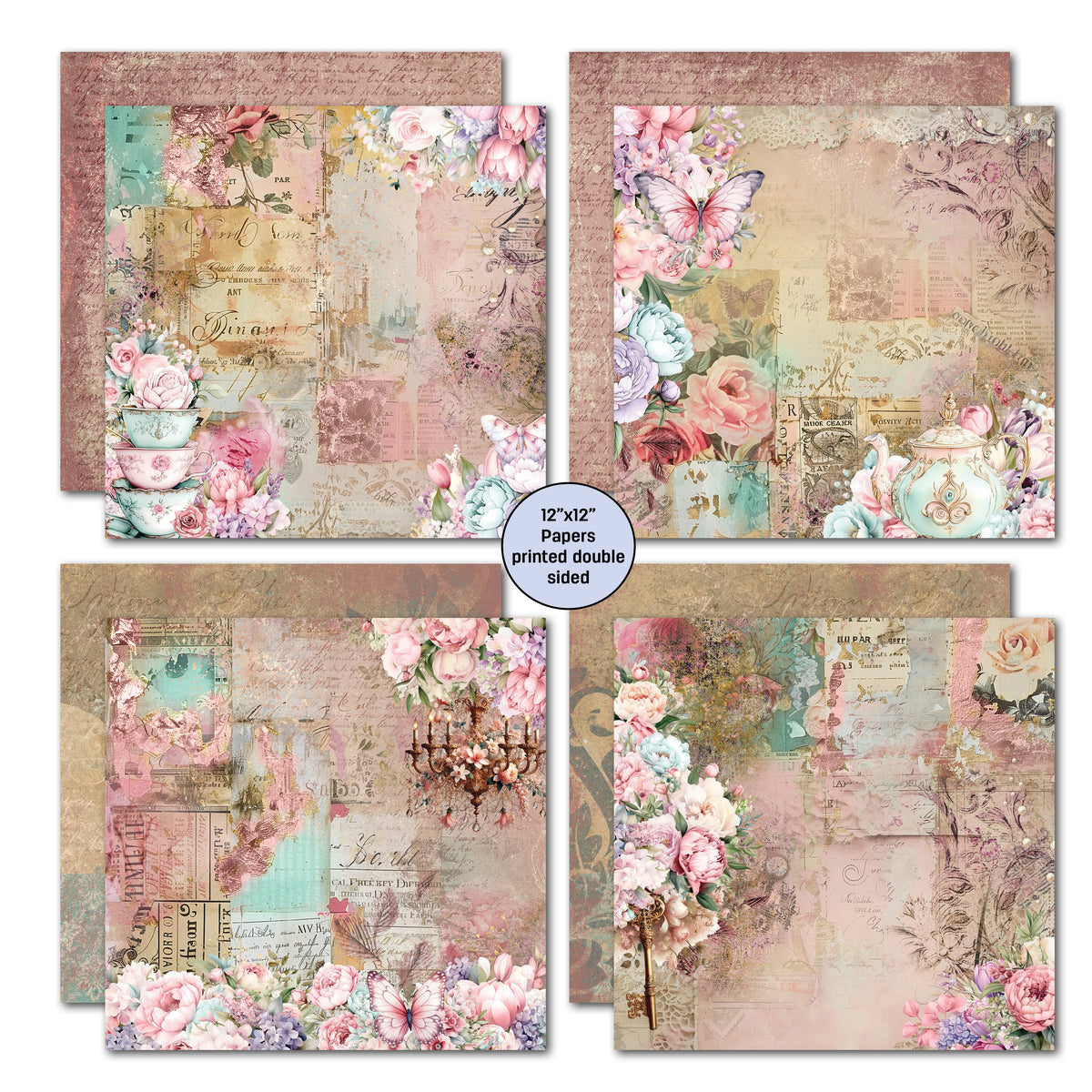 3Quarter Designs Positivi-Tea 12x12 Design Paper & Diecuts Set-3