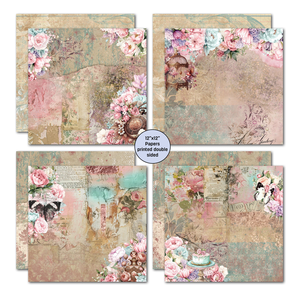 3Quarter Designs Positivi-Tea 12x12 Design Paper & Diecuts Set-4