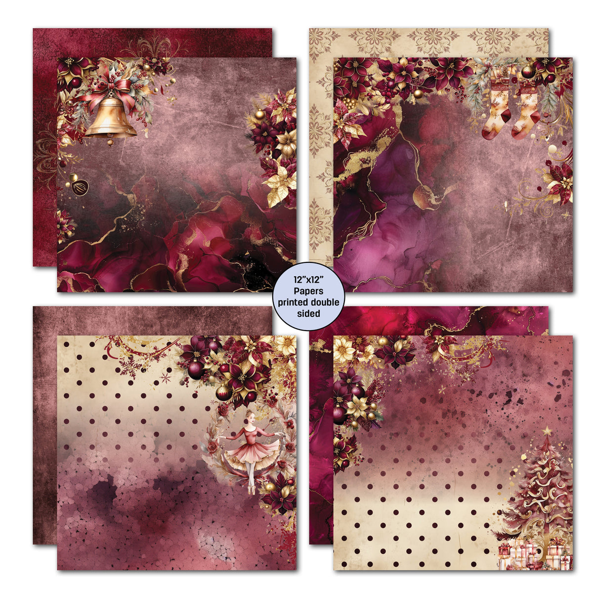 3Quarter Designs Couronne de fée dragée 12x12 - Papier de création et découpes-3