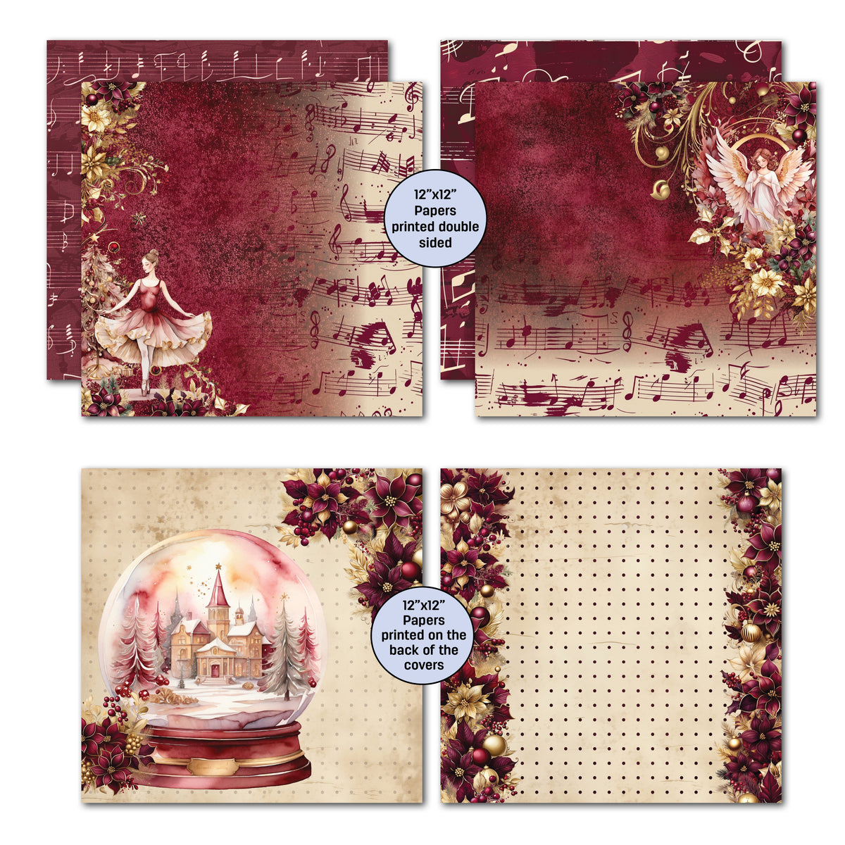 3Quarter Designs Couronne de fée dragée 12x12 - Papier de création et découpes-5