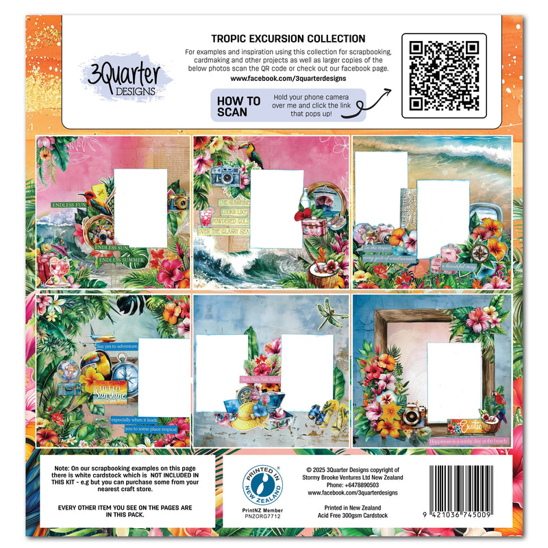 3Quarter Designs Tropic Excursion 12x12 Design Paper & Diecuts Set-2