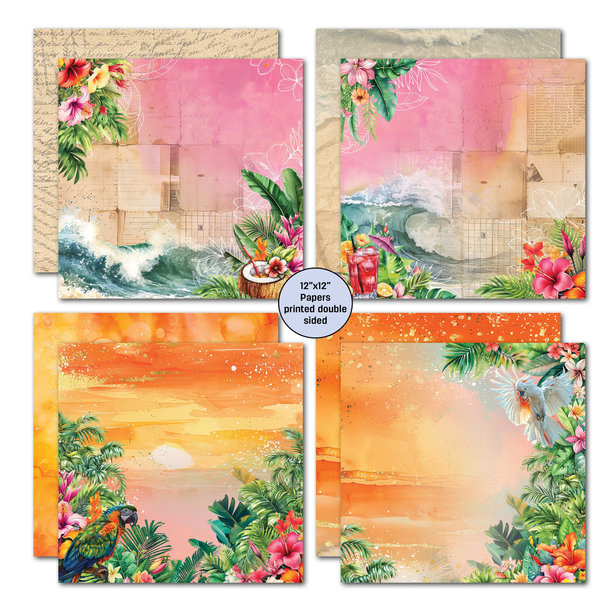 3Quarter Designs Tropic Excursion 12x12 Design Paper & Diecuts Set-3