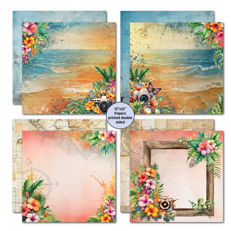 3Quarter Designs Tropic Excursion 12x12 Design Paper & Diecuts Set-4