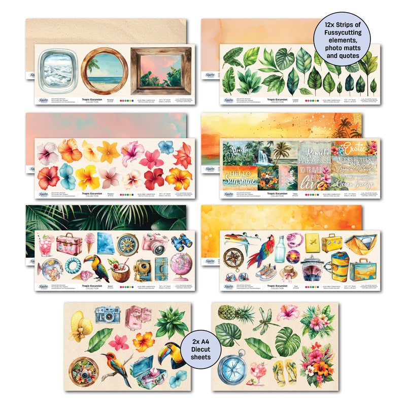 3Quarter Designs Tropic Excursion 12x12 Design Paper & Diecuts Set-6