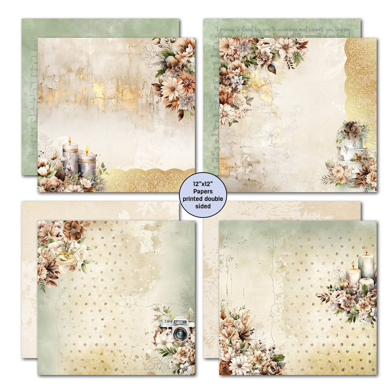 3Quarter Designs Wedded Bliss 12x12 Design Paper & Diecuts Set-4