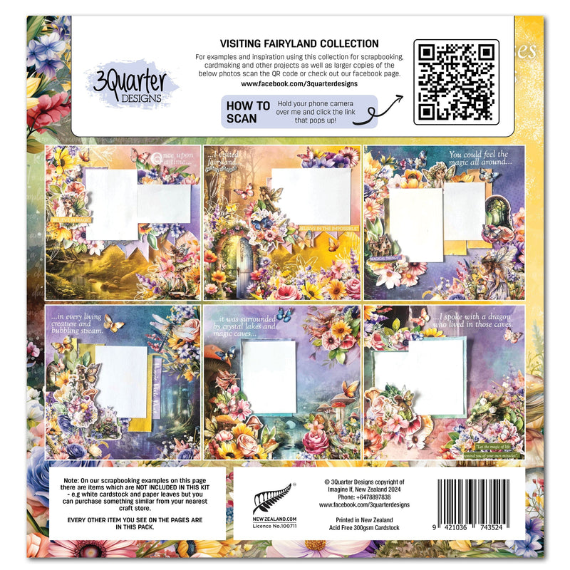 3Quarter Designs Visiting Fairyland 12x12 Design Paper & Diecuts Set-2