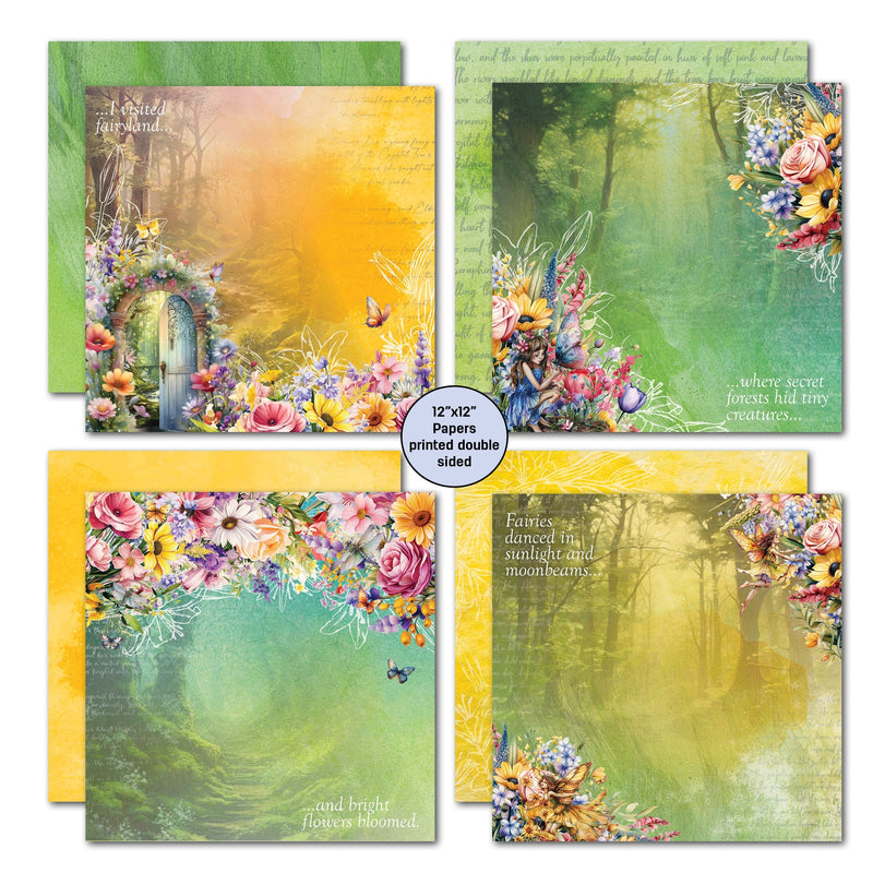 3Quarter Designs Visiting Fairyland 12x12 Design Paper & Diecuts Set-3