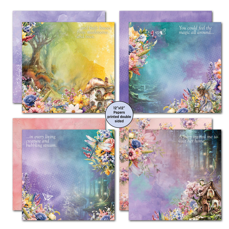 3Quarter Designs Visiting Fairyland 12x12 Design Paper & Diecuts Set-4