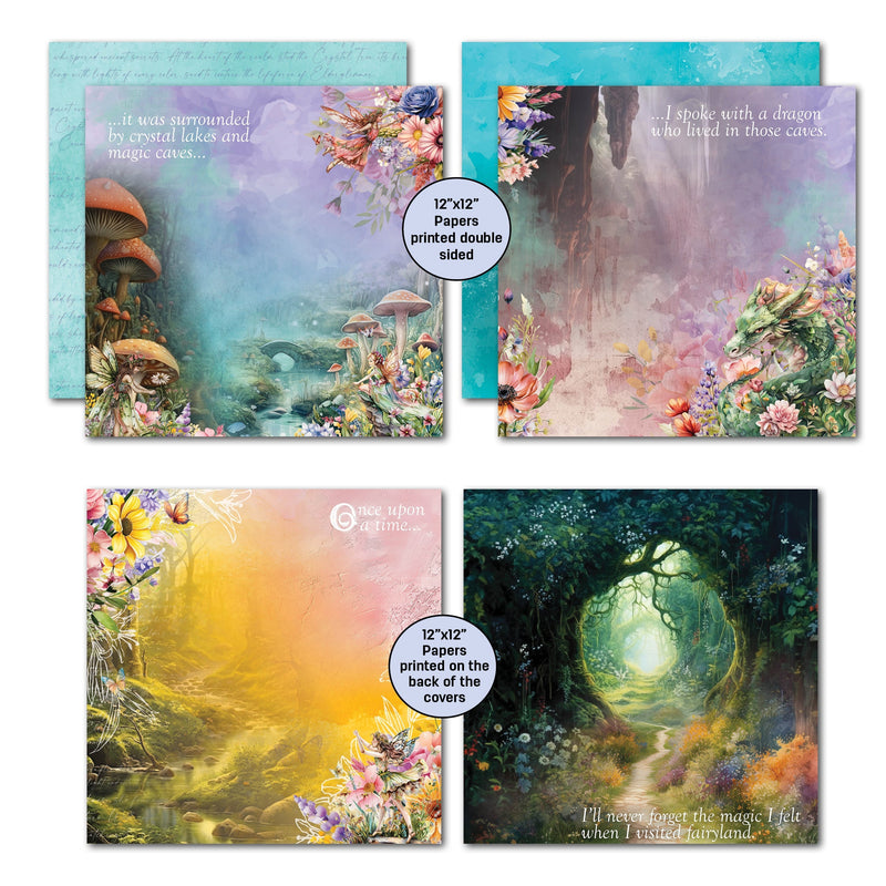 3Quarter Designs Visiting Fairyland 12x12 Design Paper & Diecuts Set-5