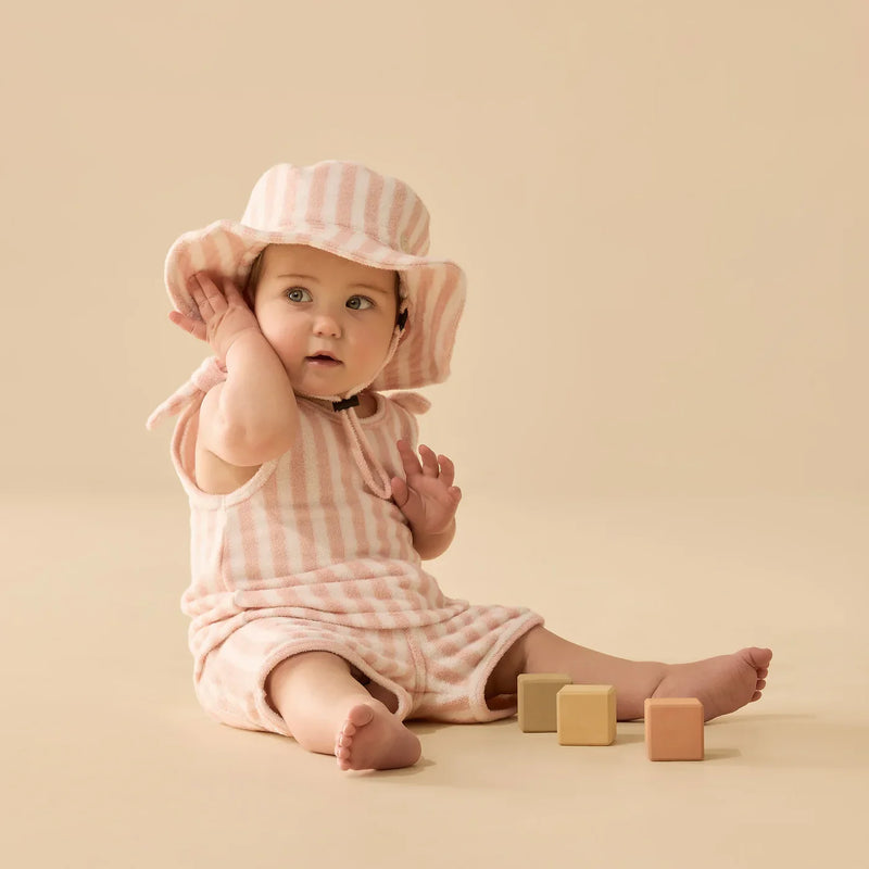 Strawberry Wave Organic Terry Sun Hat | Wilson + Frenchy-4