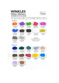 Lot de stylos pailletés Winkles Shimmer Glitter – 12 couleurs dans une trousse de transport (peut contenir 24 stylos)-2