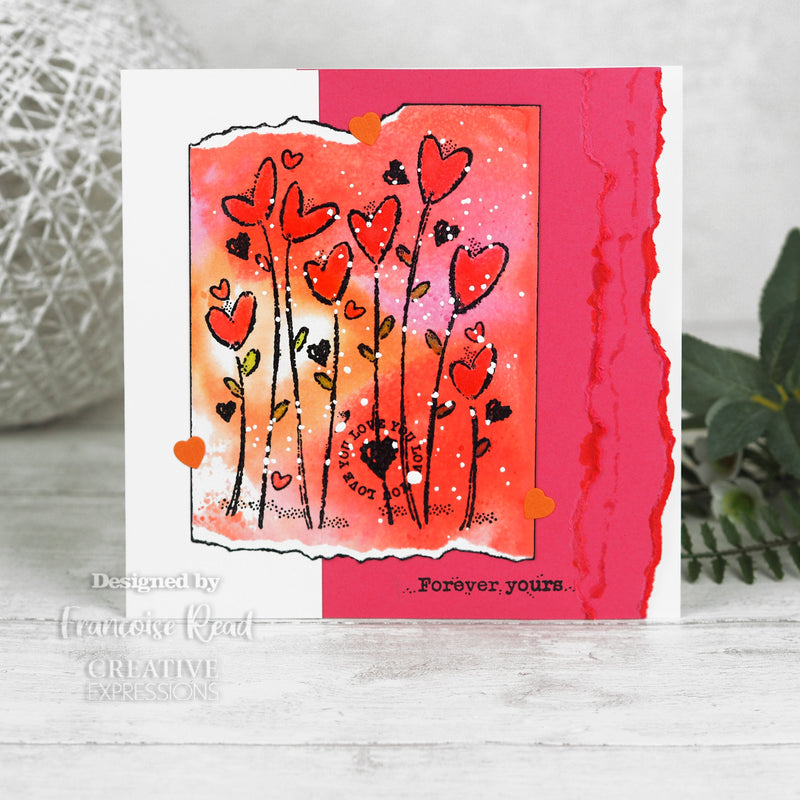 Woodware Clear Singles Wild Hearts 4 in x 6 in Stamp-2