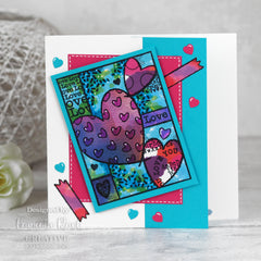 Woodware Clear Singles Heart Collage 4 in x 6 in Stamp-2