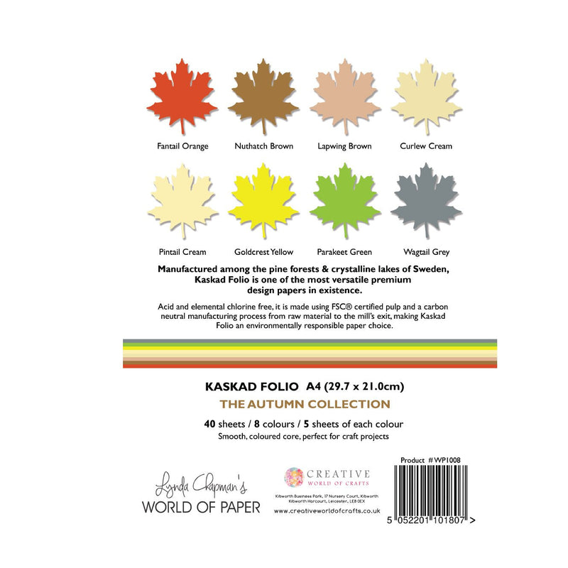 Kaskad Folio Autumn Collection A4 225gsm Coloured Core Cardstock 40 sheets-2