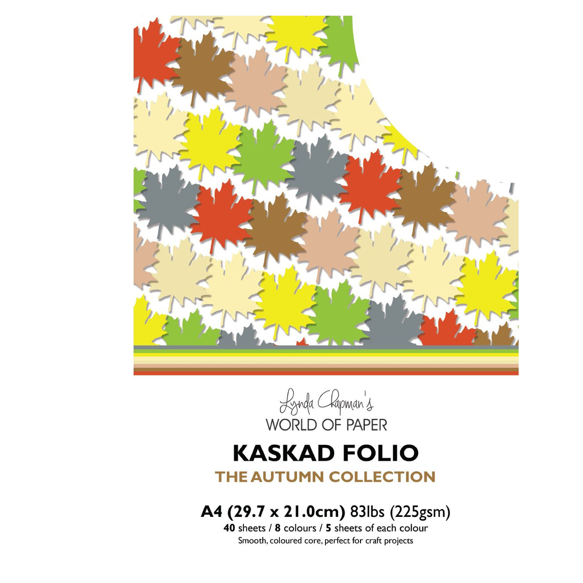 Kaskad Folio Autumn Collection A4 225gsm Coloured Core Cardstock 40 sheets-1
