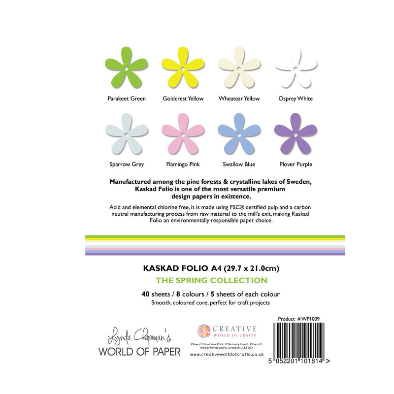 Kaskad Folio Spring Collection A4 225gsm Coloured Core Cardstock 40 sheets-2