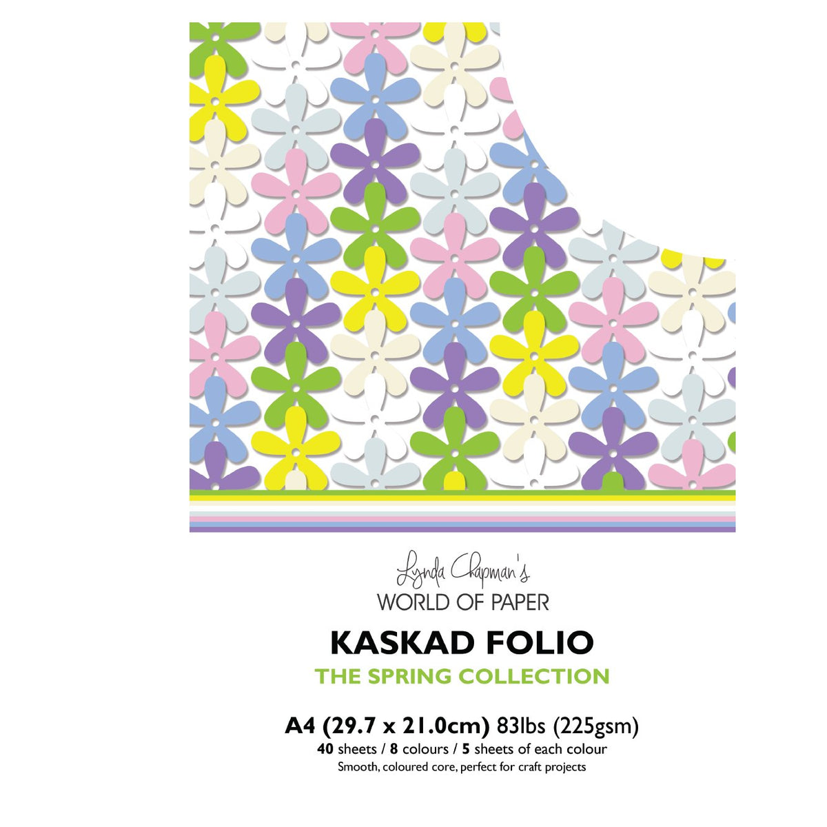 Kaskad Folio Spring Collection A4 225gsm Coloured Core Cardstock 40 sheets-1