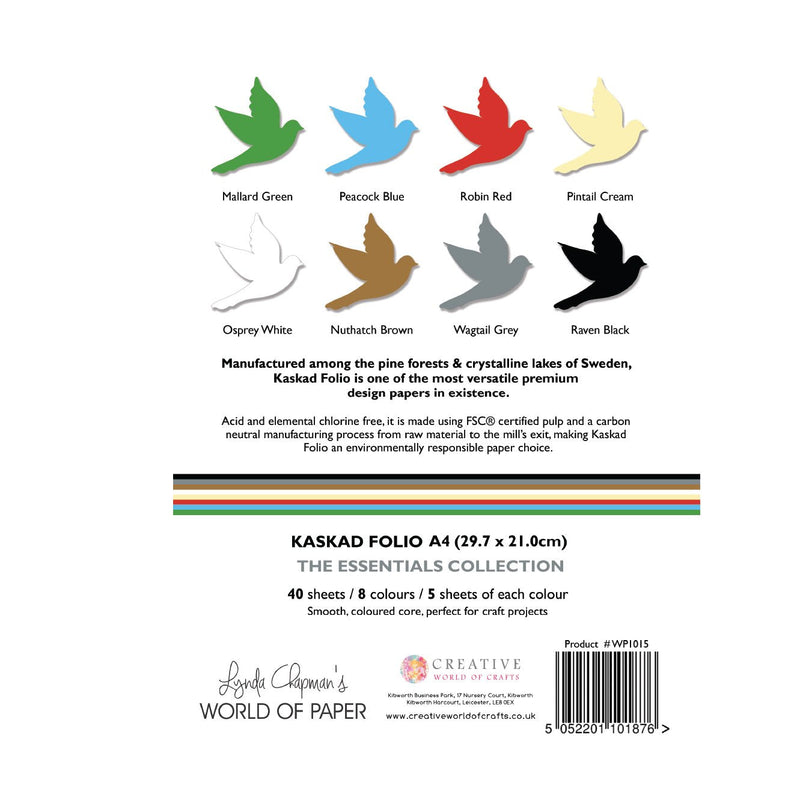 Kaskad Folio Essentials Collection A4 225gsm Coloured Core Cardstock 40 sheets-2