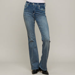 Westfield Eagle Women’s Embroidered Bootcut Jeans. High Waisted Eagle Bling Denim-2
