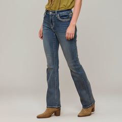 Westfield Eagle Women’s Embroidered Bootcut Jeans. Steerhead Bling Stretch Denim-5