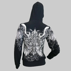 Women's Angel Wings Cross Hoodie-5